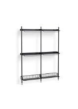 Billede af HAY Pier System 1032 2 Columns 162x209 cm - PS Black Steel/Black Anodised Profiles/Anthracite Wire Shelf