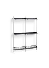 Billede af HAY Pier System 1032 2 Columns 162x209 cm - PS Black Steel/Clear Anodised Profiles/Anthracite Wire Shelf