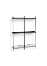 Billede af HAY Pier System 1032 2 Columns 162x209 cm - PS Black Steel/Black Anodised Profiles/Chromed Wire Shelf