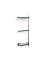 Billede af HAY Pier System 1040 Add-On 80x209 cm - PS Blue Steel/Black Anodised Profiles/Anthracite Wire Shelf