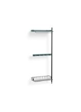 Billede af HAY Pier System 1040 Add-On 80x209 cm - PS Blue Steel/Black Anodised Profiles/Chromed Wire Shelf
