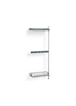 Billede af HAY Pier System 1040 Add-On 80x209 cm - PS Blue Steel/Clear Anodised Profiles/Chromed Wire Shelf