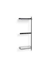 Billede af HAY Pier System 1040 Add-On 80x209 cm - PS Black Steel/Black Anodised Profiles/Chromed Wire Shelf