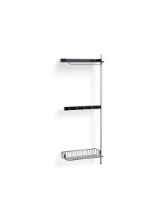 Billede af HAY Pier System 1040 Add-On 80x209 cm - PS Black Steel/Clear Anodised Profiles/Chromed Wire Shelf