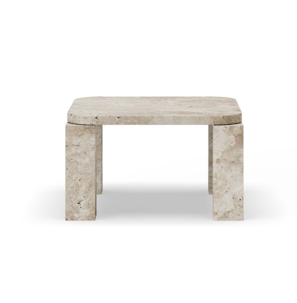Billede af New Works Atlas Coffee Table 60 x 60 cm - Unfilled Travertine 