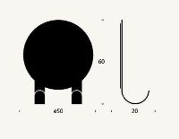 Billede af FROST NOVA2 Bruseskraber krog Ø: 5 cm - Mat Sort