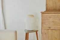 Billede af Made By Hand Papier Double Bordlampe Ø: 30 cm - Papir/Soft Yellow