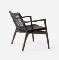 Billede af Vipp 488 Cabin Lounge Chair SH: 37 cm - Dark Oak/Black Leather