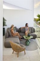 Billede af Cane-line Outdoor Glaze Sofabord Stor Ø: 70 cm - Taupe/Green