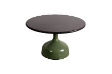 Billede af Cane-line Outdoor Glaze Sofabord Stor Ø: 70 cm - Olive Green/Black