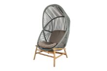 Billede af Cane-line Outdoor Hive Hængestol inkl. Stel og Hynder - Dusty Green/Teak/Taupe