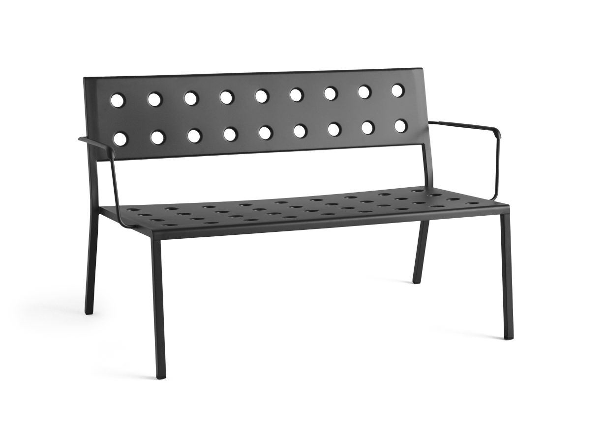 Billede af HAY Balcony Lounge Bench W. Arm L: 121,5 cm - Anthracite