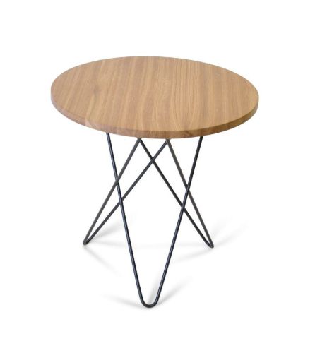 OX Denmarq MINI O Table Ø: 40 cm - Black Powder Coated Steel/Oak