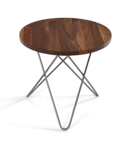 OX Denmarq MINI O Table Ø: 40 cm - Stainless Steel/Walnut