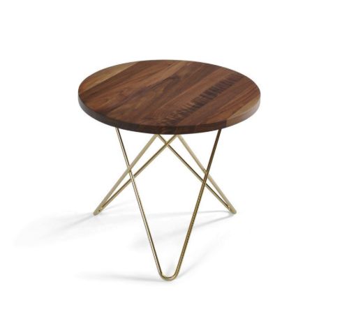OX Denmarq MINI O Table Tall Ø: 50 cm - Brass/Walnut