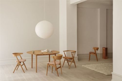 Sibast Furniture No 8 Dining Chair SH: 45 cm - Oiled Oak/Aniline Leather Silk Cognac 0250 - 250