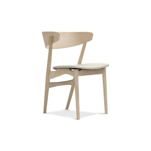 Sibast Furniture No 7 Dining Chair SH: 45 cm - White Oiled Oak/Aniline Silk Light Grey 0250 - 854