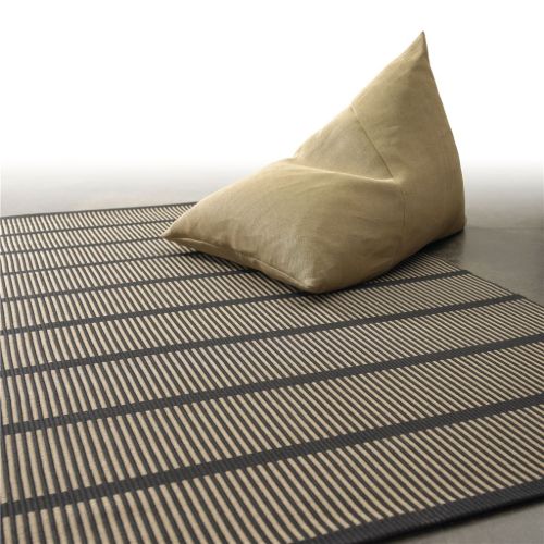 Woodnotes Cut Stripe Carpet Sewn Edges 170x240 cm - Black/Natural