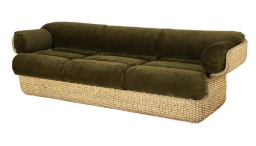 GUBI Basket 3-seater SH: 43 cm - Rattan/Mumble 40