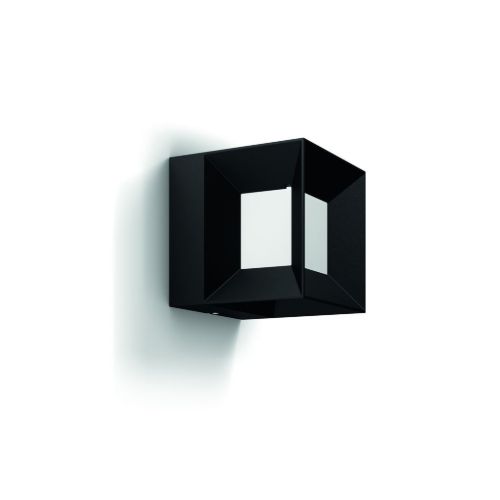 PHILIPS Parterre Væglampe H: 13 cm - Sort/Aluminium