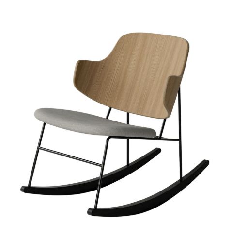 Audo Copenhagen The Penguin Rocking Chair SH: 42 cm - Natural Oak/Re-Wool Beige
