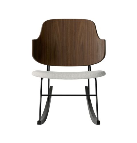 Audo Copenhagen The Penguin Rocking Chair SH: 42 cm - Walnut/Hallingdal Grey