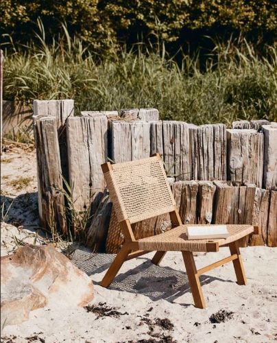 Nordal Vasai Lounge Havestol SH: 36 cm - Flettet Polyrattan/Natur