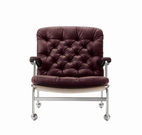 DUX Karin 73 Lænestol SH: 41 cm - Bordeaux/Læder