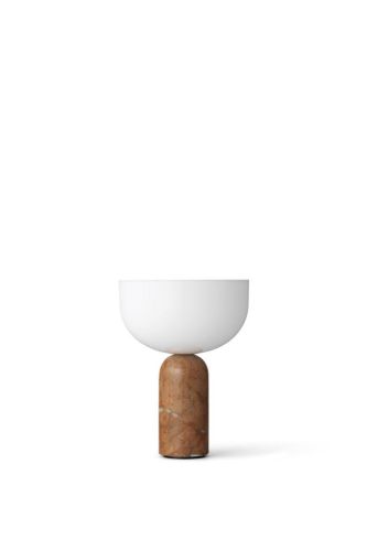 New Works Kizu Portable Table Lamp Ø: 18 cm - Breccia Pernice Marble/White Acrylic