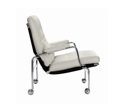 DUX Karin Lænestol SH: 41 cm - Hvid/Læder