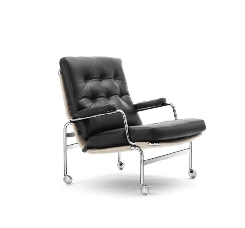 DUX Karin Lænestol SH: 41 cm - Sort/Læder