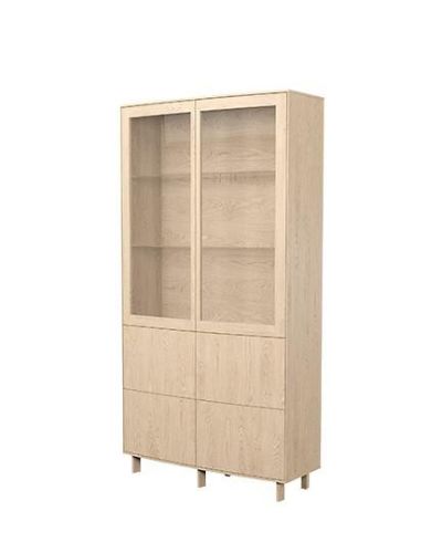Skovby Vitrineskab SM410 100x37x192 cm - Hvidolieret Eg