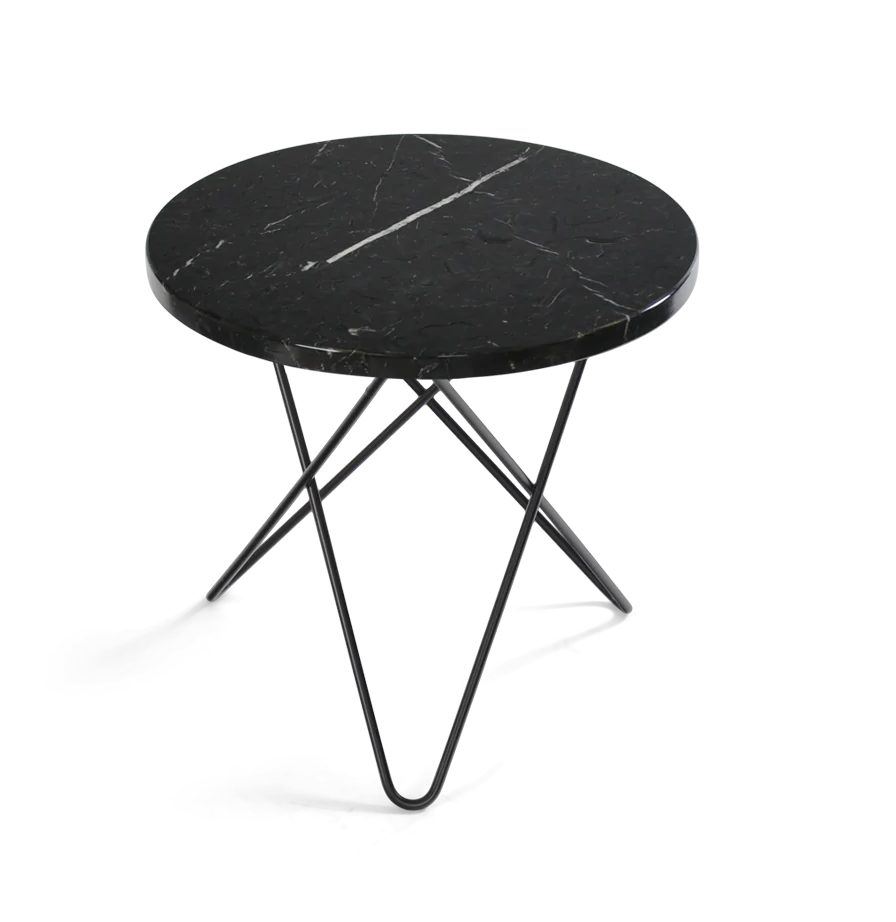 Billede af OX Denmarq MINI O Table Ø: 40 cm - Black Powder Coated Steel/Black Marquina Marble