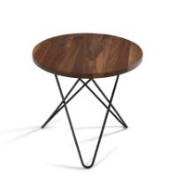 Billede af OX Denmarq MINI O Table Tall Ø: 50 cm - Black Powder Coated Steel/Walnut
