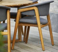 Billede af Cane-line Outdoor Luna Stol SH: 46 cm - Teak/Grey