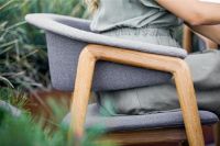 Billede af Cane-line Outdoor Luna Stol SH: 46 cm - Teak/Grey