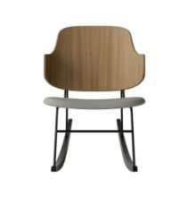 Billede af Audo Copenhagen The Penguin Rocking Chair SH: 42 cm - Natural Oak/Re-Wool Beige