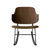 Billede af Audo Copenhagen The Penguin Rocking Chair SH: 42 cm - Walnut/Re-Wool Yellow Ochre