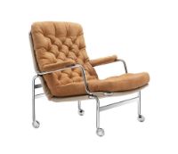 Billede af DUX Karin 73 Lænestol SH: 41 cm - Havanna/Læder