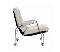 Billede af DUX Karin Lænestol SH: 41 cm - Hvid/Læder