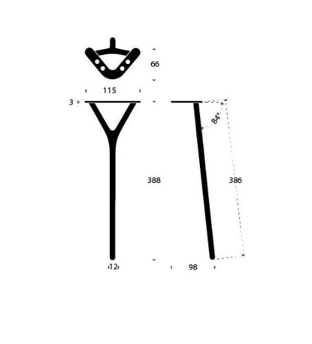 FROST WISHBONE Bordben 8006 H: 38,6 cm - Børstet Kobber