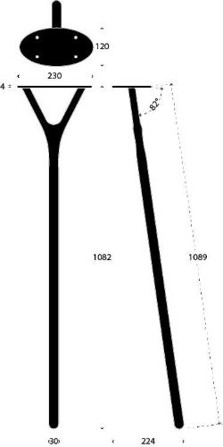 FROST WISHBONE Bordben 8002 H: 108,9 cm - Børstet Guld