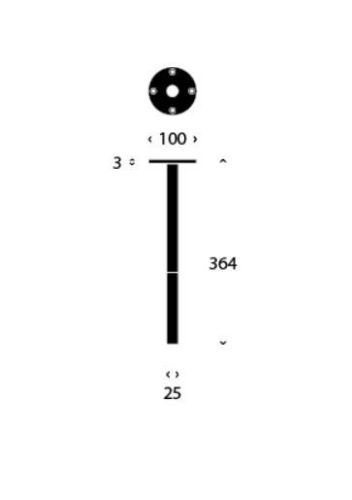 FROST BUKTO Bordben 360 H: 36,4 cm - Mat Sort/Poleret