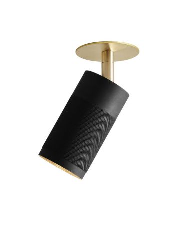 Thorup Copenhagen Patrone Recessed Ceiling Spot w. Coverplate Ø: 6 cm - Black-Browned Brass