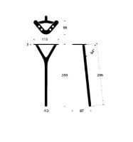Billede af FROST WISHBONE Bordben 8005 H: 28,6 cm - Børstet Sort