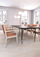 Billede af FROST BUKTO Bordben 710 H: 71,4 cm - Mat Sort/Børstet Kobber