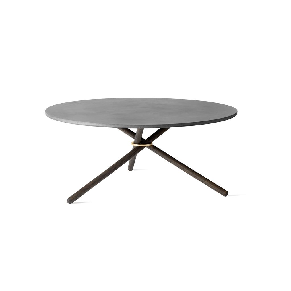 Billede af Eberhart Furniture Edda Coffee Table Ø: 105 cm - Dark Concrete/Dark Oak