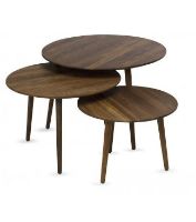 Billede af VIA Copenhagen Round Sofabord ØxH: 48x35 cm - Smoked Oak