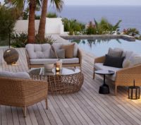 Billede af Cane-line Outdoor Ocean Large Loungestol Inkl. Hyndesæt SH: 40 cm - Natural Weave/Light Brown