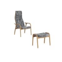 Billede af Swedese Lamino Lænestol SH: 41 cm inkl. fodskammel - Olieret Eg/Scandinavian Grey